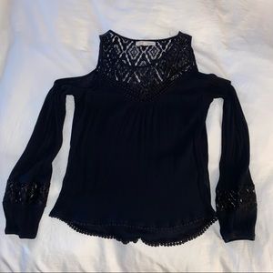 Rewind Cold Shoulder Lace Top